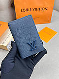 Кардхолдер синій Louis Vuitton Aerogram Blue гаманець візитниця якість преміум, фото 2