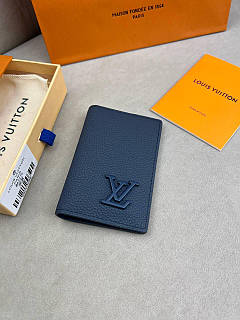 Кардхолдер синій Louis Vuitton Aerogram Blue гаманець візитниця якість преміум