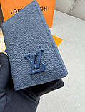 Кардхолдер синій Louis Vuitton Aerogram Blue гаманець візитниця якість преміум, фото 5