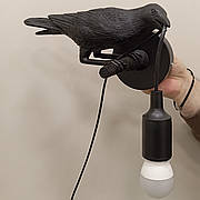 Чорний настінний світильник "Ворона" на ліву сторону 909-VXL8055L BK