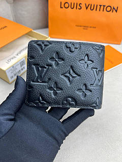 Гаманець чоловічий чорний Louis Vuitton Monogram Multiple Shadow гаманець якість преміум