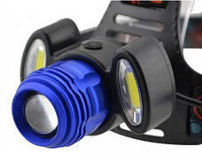 Яскравий потужний акумуляторний налобний ліхтар X-Balog BL-C862-T6 на голову із зарядкою 2x18650 XPE+COB, фото 3