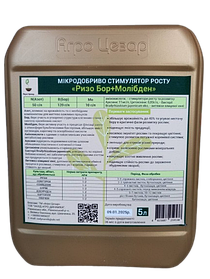 Мікродобриво Ризо Бор + Молібден 5л для ріпаку, сої, гороху, кукурудзи, соняшнику, буряків, картоплі