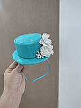 Капелюшок на обручі Обруч шляпа Шляпка Ободок Весенний Блакитний Капелюшок обідок Весняний обруч, фото 5