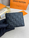 Гаманець чоловічий чорний Louis Vuitton Multiple Damier Infini гаманець якість преміум, фото 3