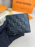 Гаманець чоловічий чорний Louis Vuitton Multiple Damier Infini гаманець якість преміум, фото 2