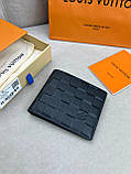 Гаманець чоловічий чорний Louis Vuitton Multiple Damier Infini гаманець якість преміум, фото 3
