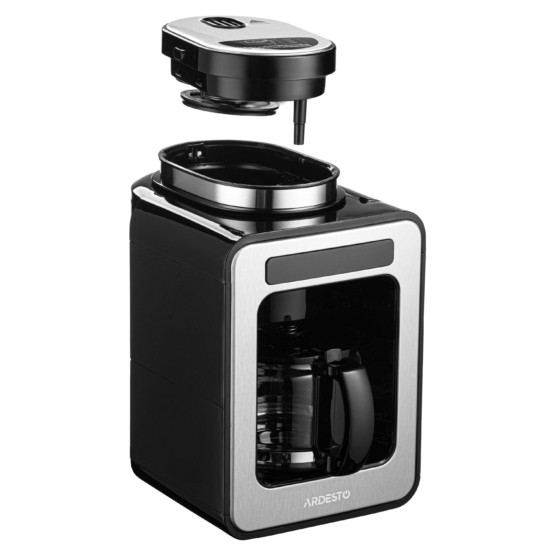 Кофеварка с кофемолкой капельная 0.6л, зерно + молотый, дисплей, ARDESTO FCM-DG064