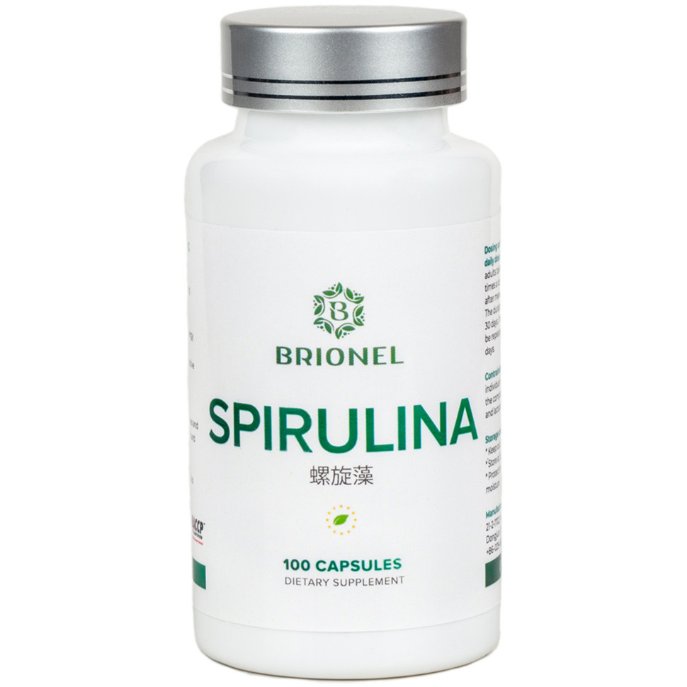 Спіруліна, Spirulina Brionel, 100 кап, фото 1