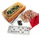 Гра для компаній лото з дерев'яними барилами в різьбленій дерев'яній коробці, фото 6