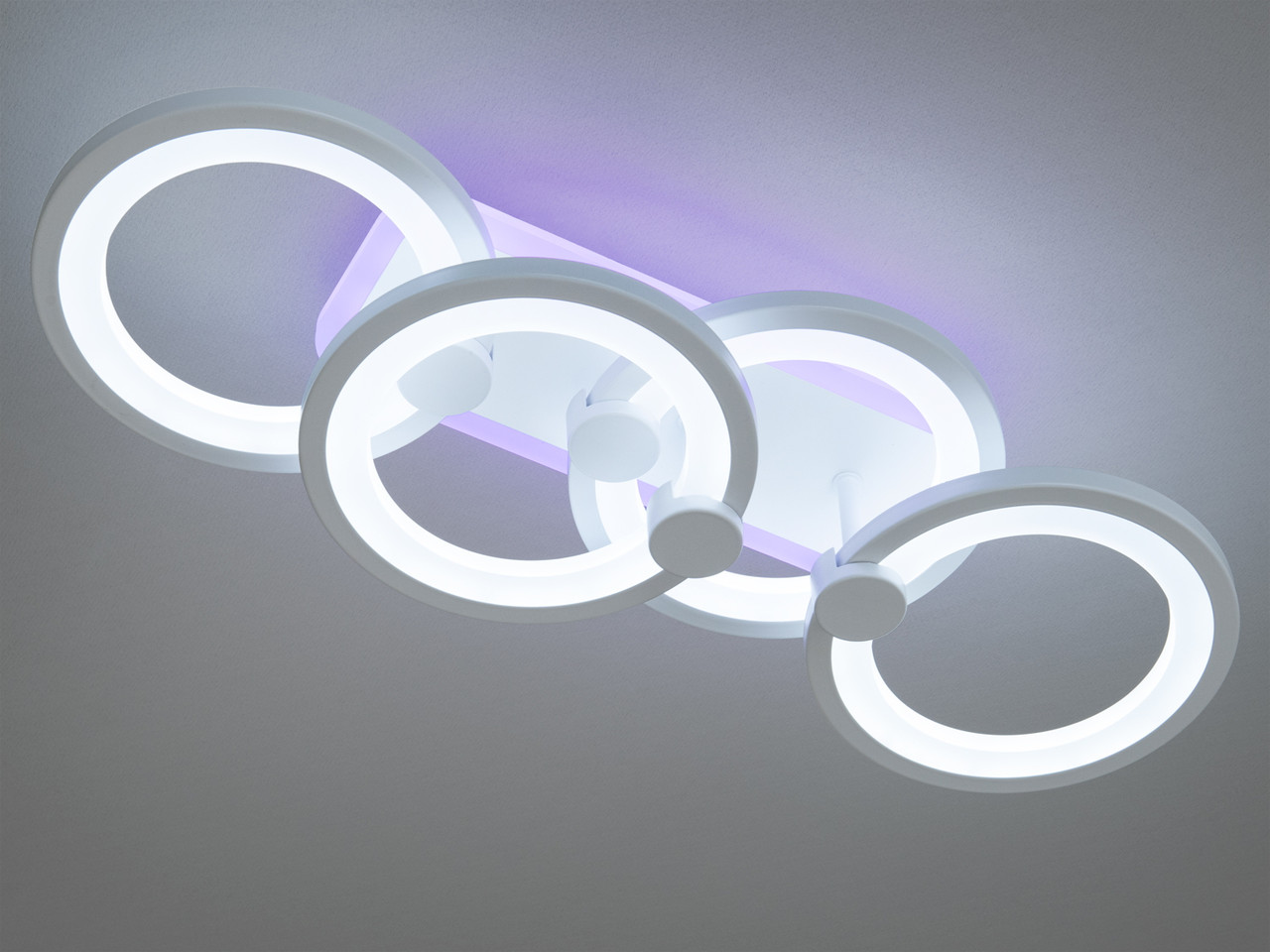 Стельова LED люстра в дитячу з димером, колір білий, 65 W на 9 м2 H8022-2+2WH-LS