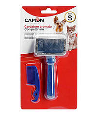 Camon (Камон) Cardatore cromato Con pettinino - щітка-пуходерка з гребінцем L