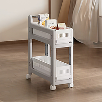 Этажерка на колесиках, двухъярусный органайзер для мелочей, полка-стеллаж для ванной, 48×20×59см