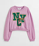 Укорочений джемпер світшот H&M на дівчинку р.146-152 - 10-12 років, oversize, двонитка (петелька), фото 3