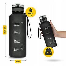 Пляшка для води спортивна 4FIZJO 1000 мл Black (P-5905973403788), фото 2