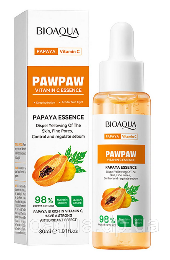 Відбілююча сироватка  з екстрактом папаї та вітаміном С  Bioaqua Pawpaw Vitamin , 30 мл