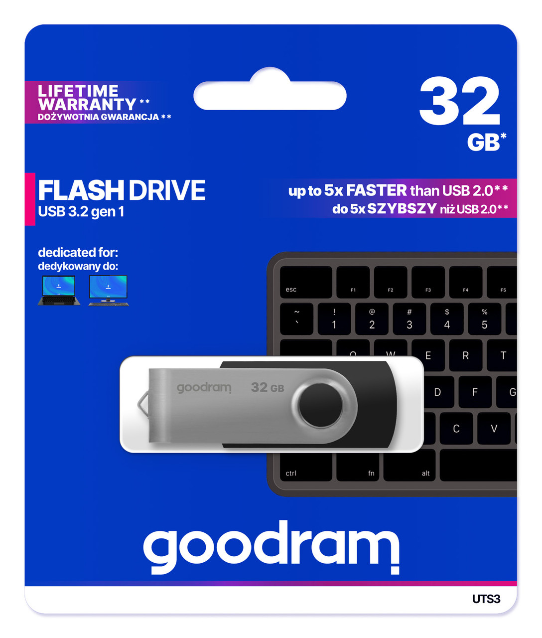 Флешнакопичувач USB3.0 32 GB GOODRAM UTS3 (Twister) Black (UTS3-0320K0R11), фото 1