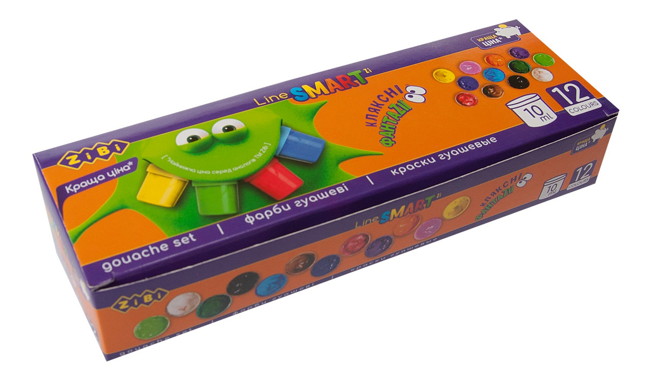 Гуаш 12 кол.х 10 мл., фото 1