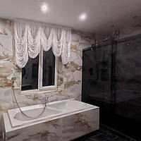 Тюль у Ванну кімнату з французькою збіркою