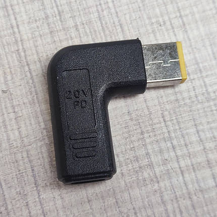 Переходник Type-C на зарядка для ноутбука от павербанка PD LENOVO USB прямокутний + PIN, фото 1