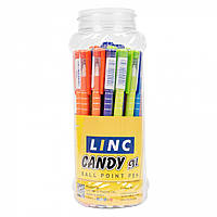 Ручка куль/олій "Candy" синя 0,7 мм "LINC" 30 шт. в уп. //