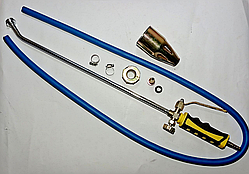 Газовий пальник із клавішею і шлангом 1250 мм (680 мм сопло Ø47х97мм)