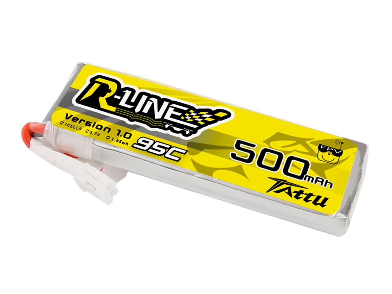LiPo акумулятор TATTU R-Line V1.0 500mAh 1S 95C BT2.0 для FPV мікродронів TinyWhoop 65-75мм