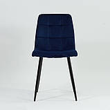 Стілець MILA VELVET чорний каркас/синій BL.86, фото 5