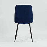 Стілець MILA VELVET чорний каркас/синій BL.86, фото 7