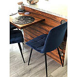 Стілець MILA VELVET чорний каркас/синій BL.86, фото 8