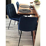 Стілець MILA VELVET чорний каркас/синій BL.86, фото 9