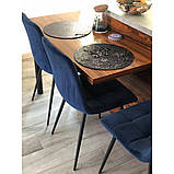 Стілець MILA VELVET чорний каркас/синій BL.86, фото 10