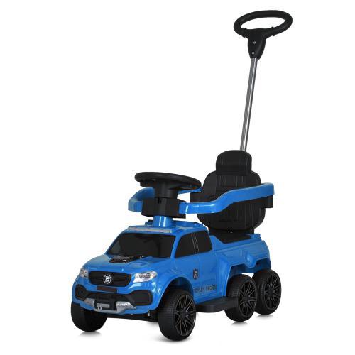Каталка-толокар M 5900EL-4 (1шт) 2в1(с батьк.ручкой), BLUETOOTH, MP3, USB, EVA, музика, світло, шкіра, синій, фото 1