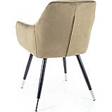 Стілець NUXE VELVET чорний каркас/оливковий BL.77, фото 5