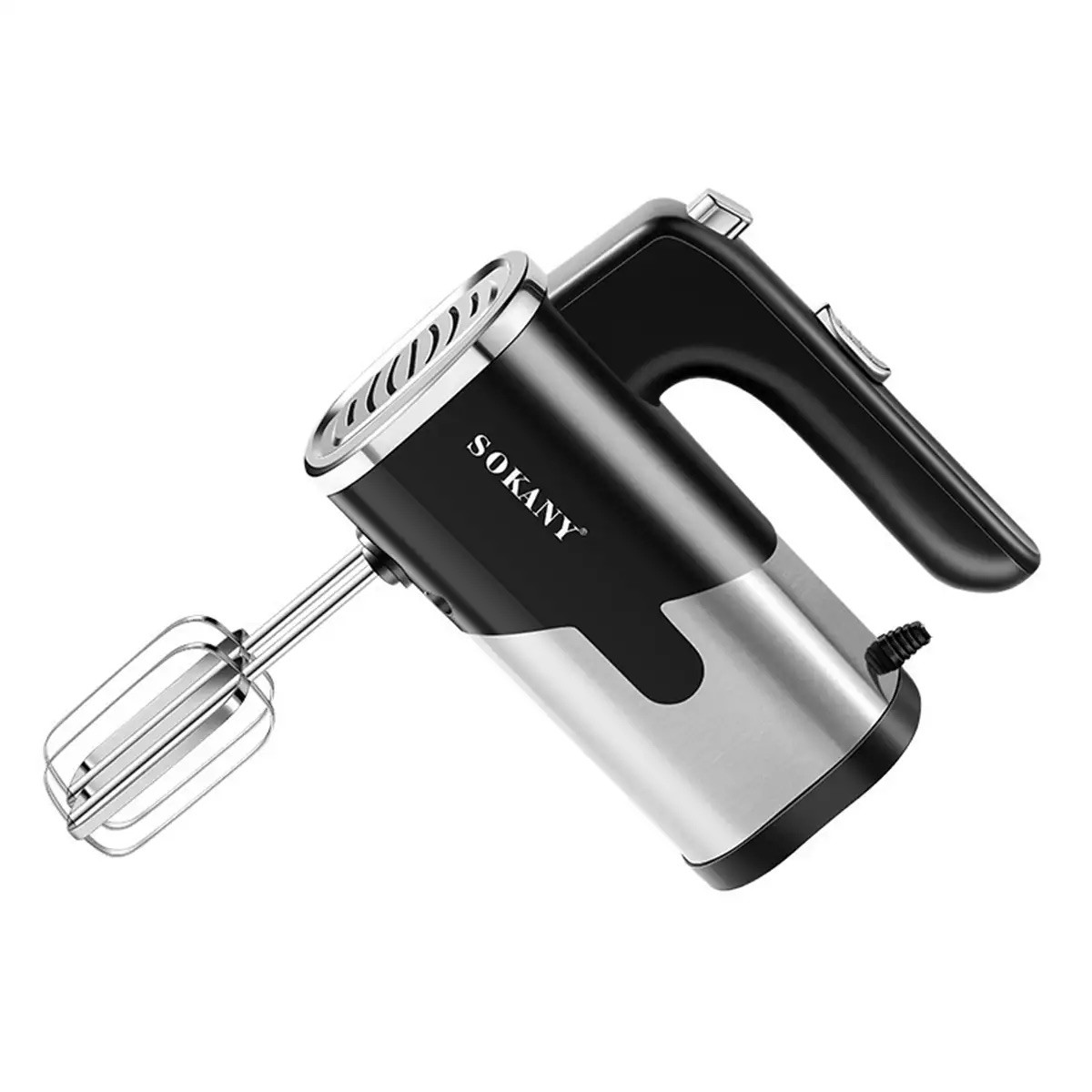 Ручний міксер Sokany SK-6621 кухонний міксер із насадками для тіста 5 швидкостей 800 Вт Чорний із сірим, фото 1