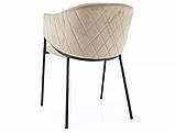 Стілець BONO VELVET чорний каркас/беж BL.28, фото 3