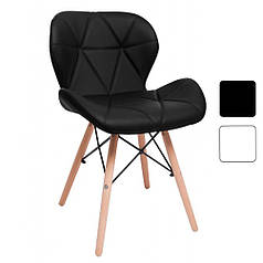 КУХОННЕ КРІСЛО СТІЛЕЦЬ СТУЛО зі спинкою на ніжках Bonro B-531 екошкіра чорне для кухні їдальні вітальні будинку