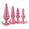 Набір анальних пробок комплект із 4 анальних плагів для початківців рожевого кольору Pink Anal Plug Set, фото 2