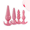 Набір анальних пробок комплект із 4 анальних плагів для початківців рожевого кольору Pink Anal Plug Set, фото 3