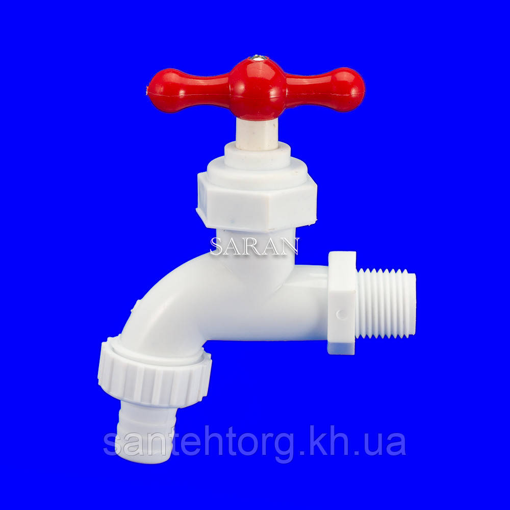 Кран садовий із червоною ручкою — 1/2"