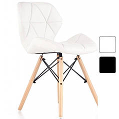 Кухонне крісло стілець зі спинкою на ніжках Bonro B-531 екошкіра біле для кухні їдальні вітальні будинку