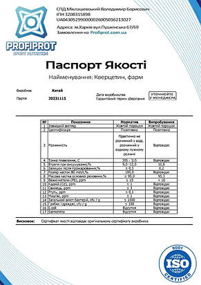 Кверцетин PROFIPROT 1 кг, фото 3