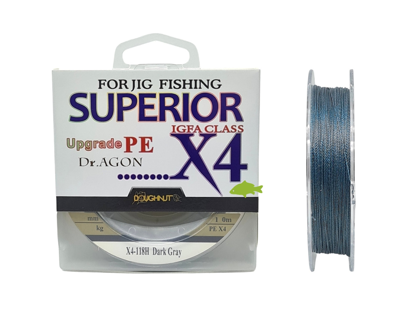Шнур Dr.Agon Superior Upgrade PE X4 100м 0.06мм / 2.7кг (колір: синьо-сірий)