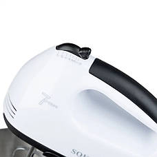 Стаціонарний міксер тістоміс із підставкою Sokany CX-6620 комбайн з металевою чашею 2л 250Вт Білий, фото 3