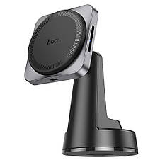 Холдер Hoco HW16 Speed magnetic wireless fast charging car holder(center console) Black, фото 4