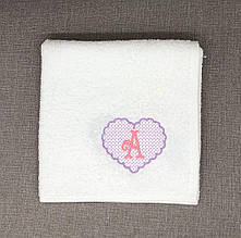 Рушник з монограмою на Ажурному серці