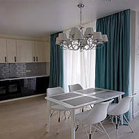 Комплект штор на тасьмі з тюлем, до Кухні-студії