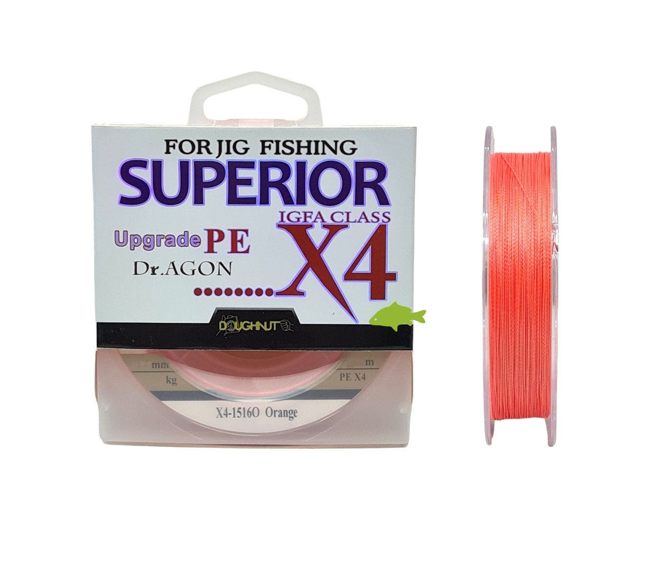 Шнур Dr.Agon Superior Upgrade PE X4 100м 0.06мм / 2.7кг (колір: помаранчевий)