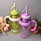 Склянка для напоїв бузкова прозора з трубочкою та фільтром 1300 мл, фото 2