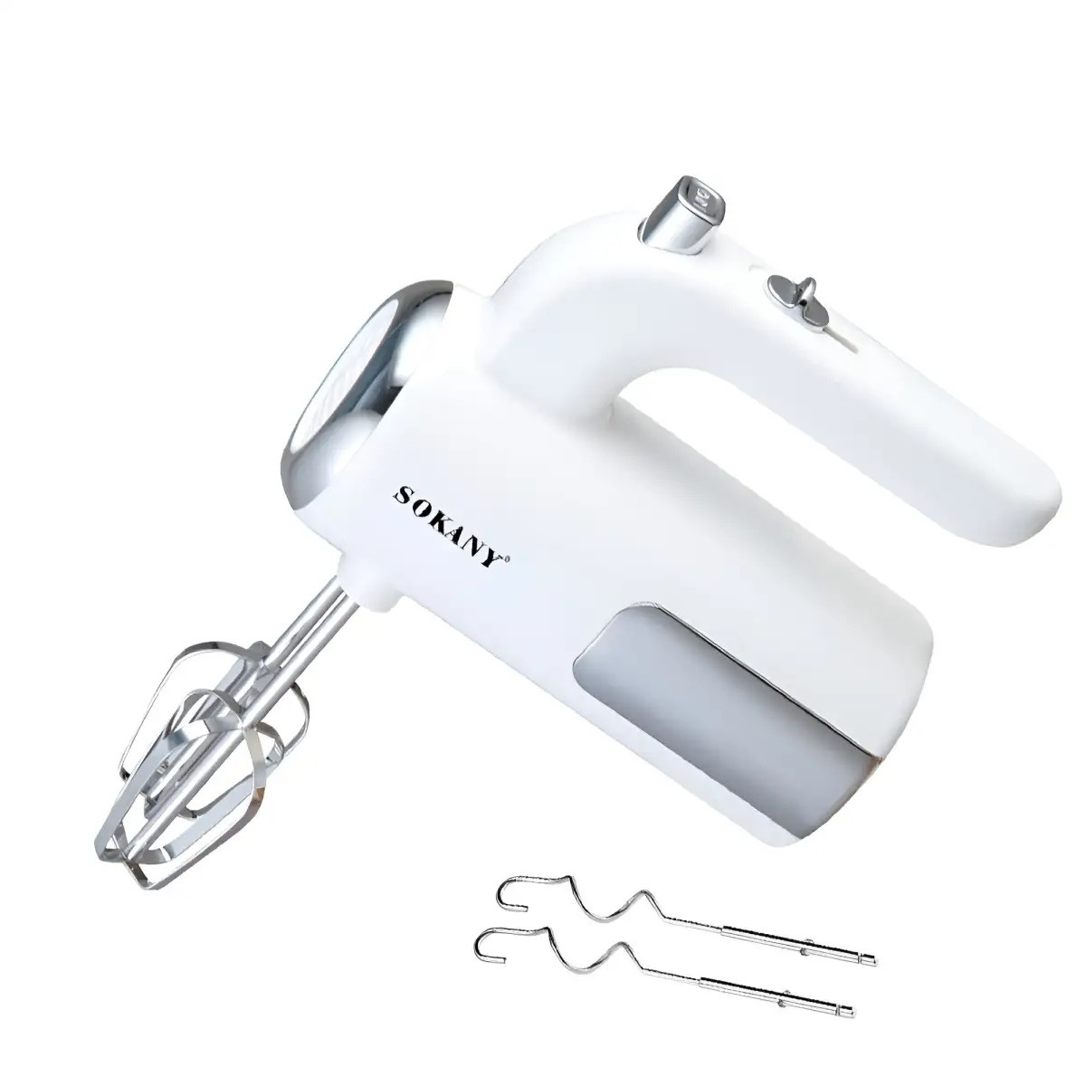 Ручний міксер Sokany SK-6640 кухонний міксер із насадками для тесту 5 швидкостей 400Вт Білий
